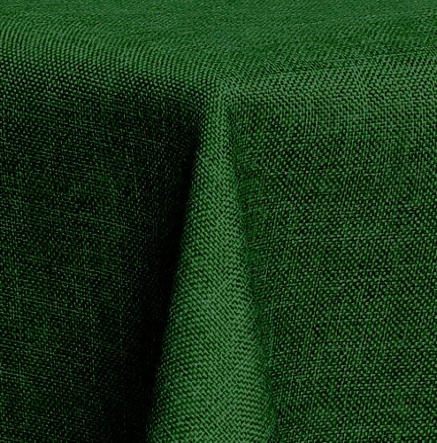 Textil Tischdecke - Leinen Optik - wasserabweisend Eckig - Farbe Grösse wählbar (Dunkelgrün, ca. 130