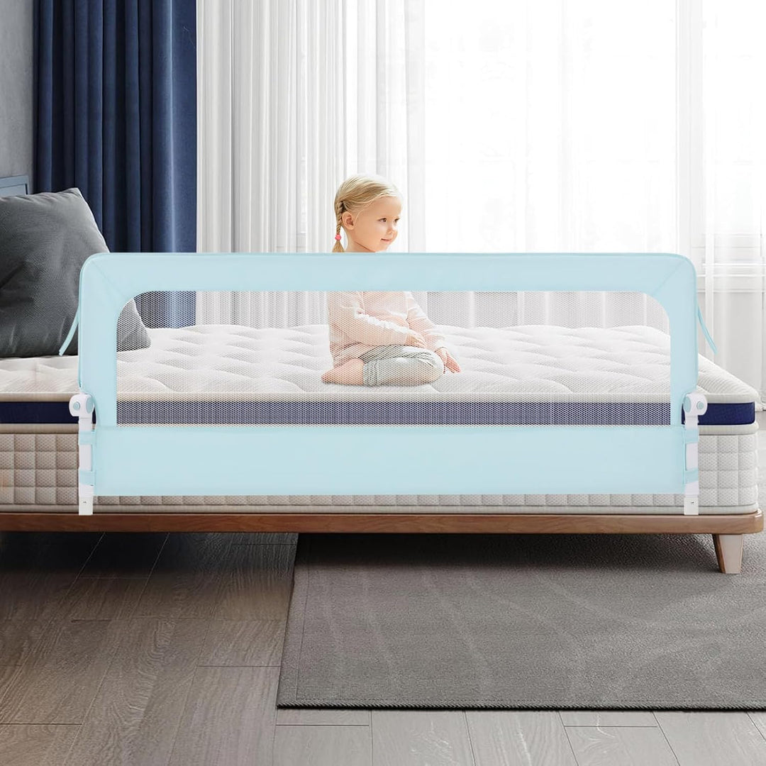 Tragbare Bettgitter 176cm, Bettschutzgitter für Kinder ab 0 Monate-10 Jahren, Rausfallschutz für Kin