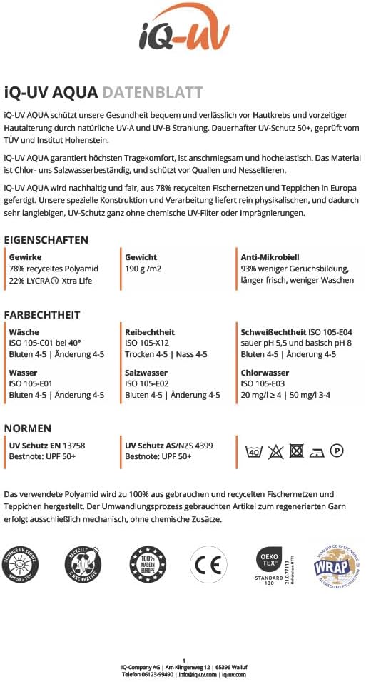 IQ UV Schutzkleidung Herren Badehose Shorts Wassersport M Schwarz, M Schwarz