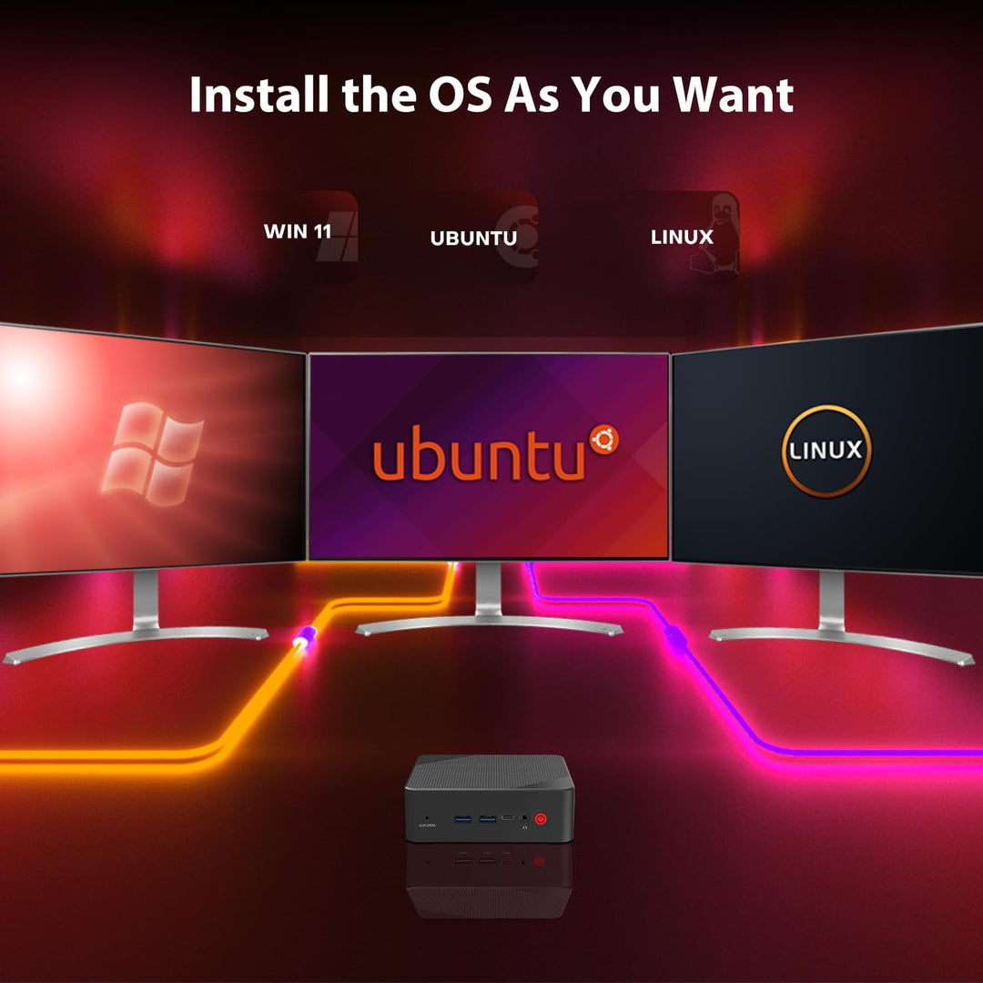 BOSGAME P1 Windows 11 Pro Light Gaming PC, AMD Ryzen 7 5700U, 8C/16T up to 4.3GHz, DDR4 RAM PCIe 3.0