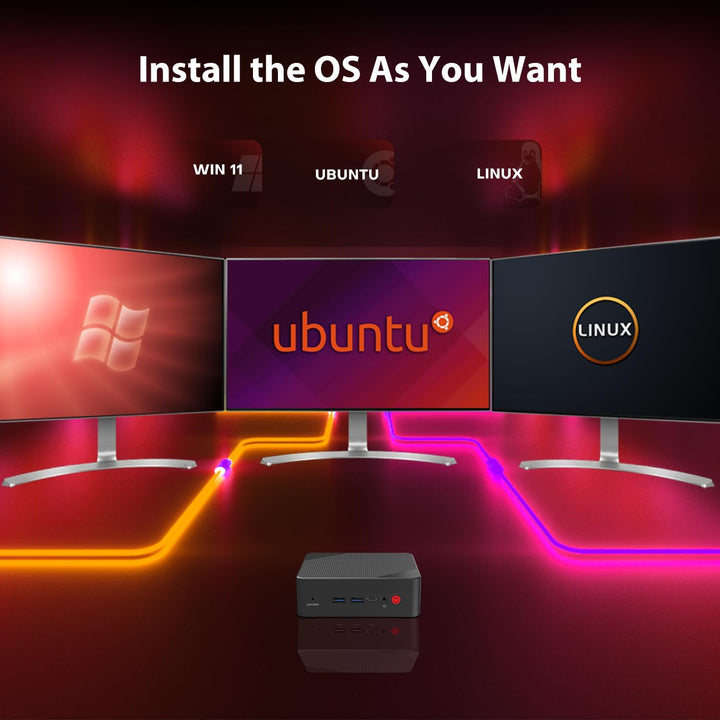 BOSGAME P1 Windows 11 Pro Light Gaming PC, AMD Ryzen 7 5700U, 8C/16T up to 4.3GHz, DDR4 RAM PCIe 3.0