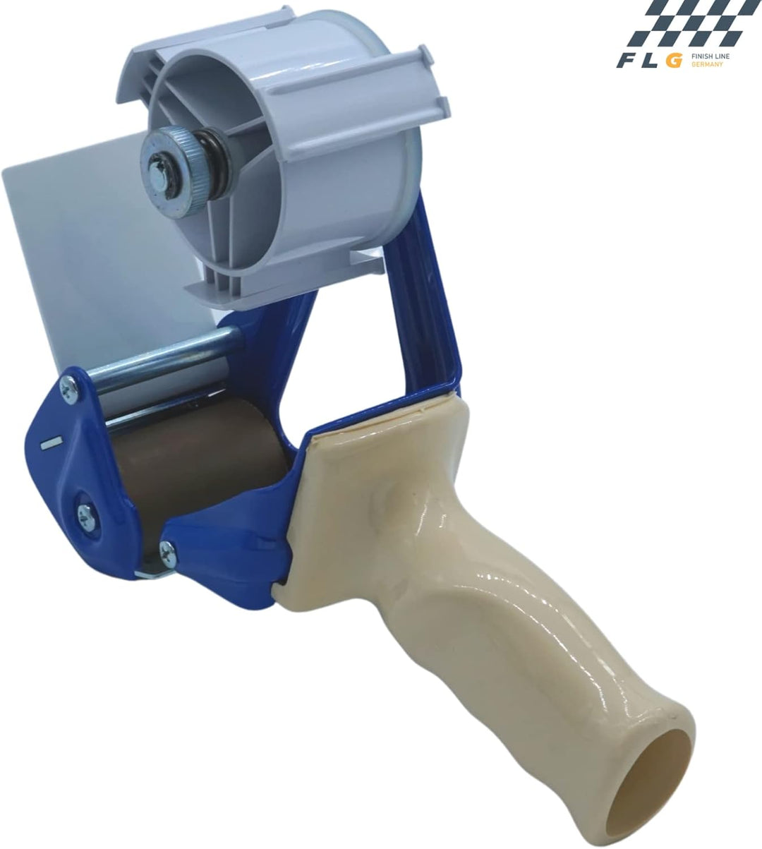 FLG | Handabroller "Standard Blau" Klebebandabroller Metallgehäuse Paketbandabroller 50 mm Abroller