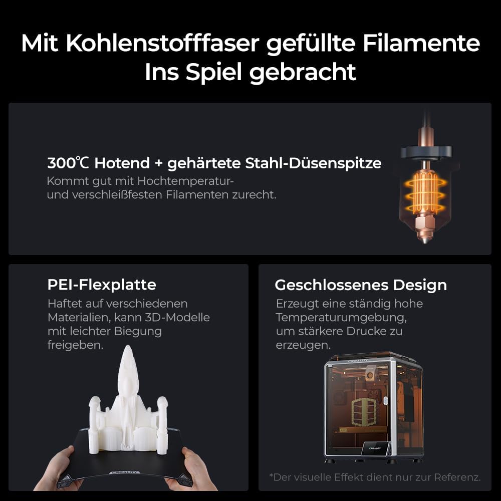 Creality K1C 2025 3D-Drucker, unterstützt CFS-C-Mehrfarbendruck (bis zu 16 Farben), RFID-Erkennung,