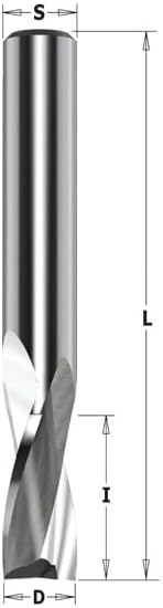 CMT 186.060.11 - Fresa de corte helicoidal positivo para aluminio Z2 HWM D=6x15x60 DX