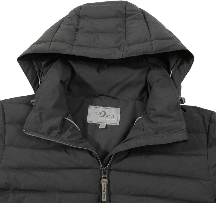Blue Wave Damen Steppjacke Irina - Jacke gesteppt mit abnehmbarer Kapuze 40 Schwarz, 40 Schwarz