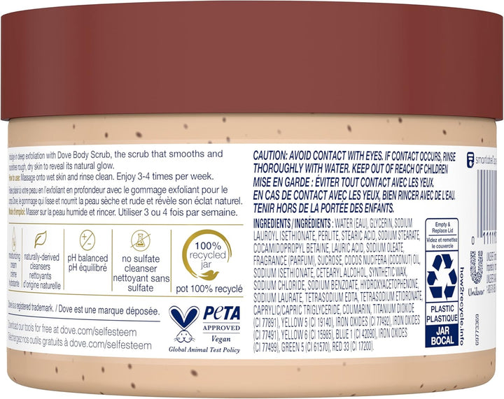 Dove Scrub: Brown Sugar & Coconut Butter für weiches, glattes Hautpeeling Restellt Hautnährstoffe 29