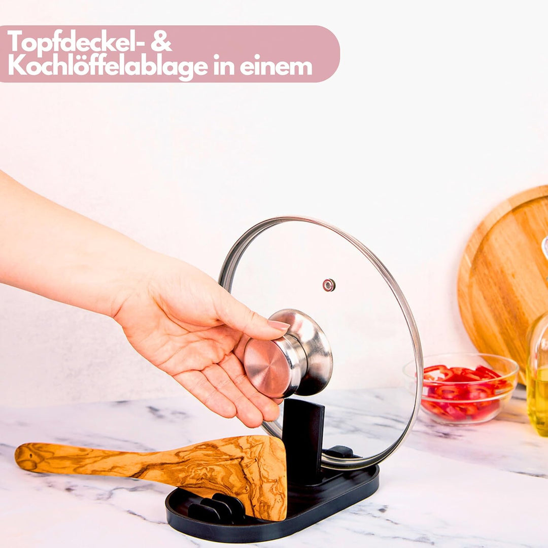 H E L P Y® Holder - Löffelablage - schafft Ordnung - Topfdeckelhalter & Kochlöffelablage in einem -