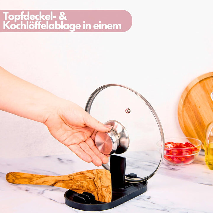 H E L P Y® Holder - Löffelablage - schafft Ordnung - Topfdeckelhalter & Kochlöffelablage in einem -