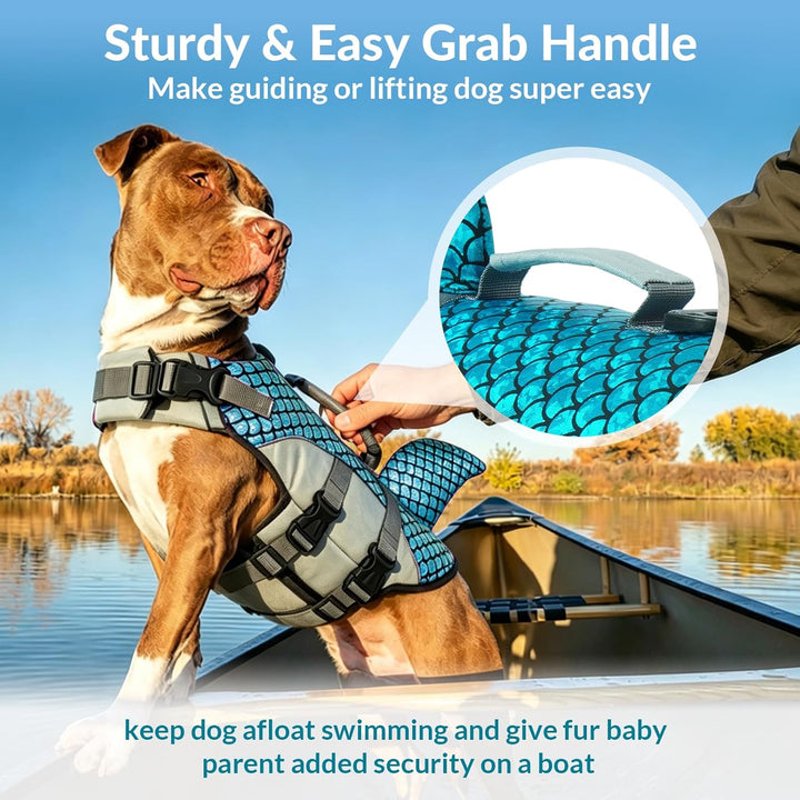 Rettungsweste für Hunde, Hundschwimmweste Verstellbare Sicherheitsjacke für Hundeflotation Hai Siche