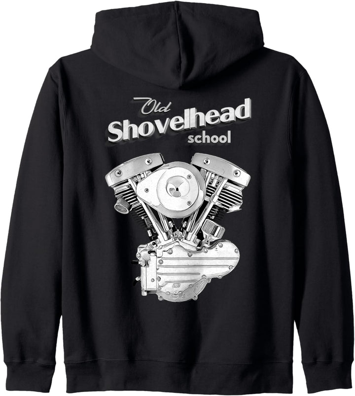 Vintage HD Shovelhead Motorrad FLH Motor Biker Kapuzenjacke