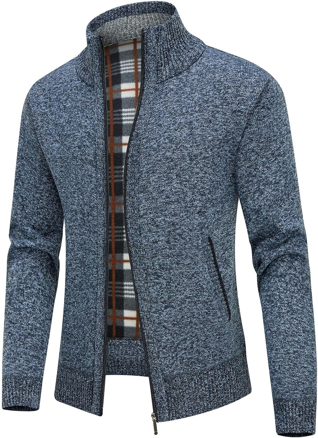 KUDORO Strickjacke Herren Cardigan Trachtenjacke mit Reissverschluss Gestrickt Wintermantel Strickja