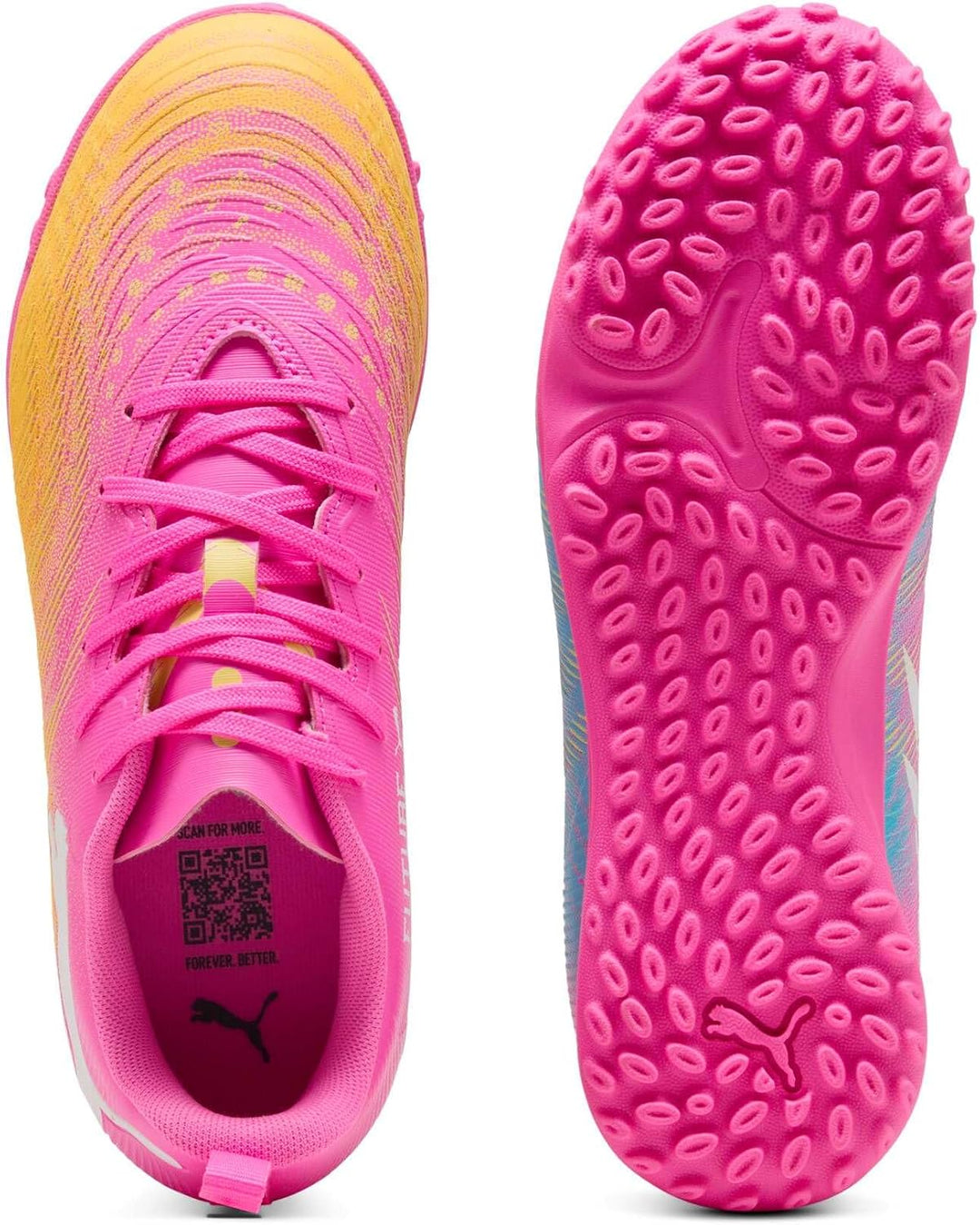 PUMA Unisex Kinder Future 9 Play Tt JrFussballschuh 38.5 EU 005 Poison Pink Sun Stream Bright Aqua P
