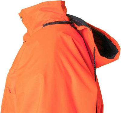 Planam Grösse XXXL Herren Warn-/Wetterschutz Parka 2-farbig orange marine Modell 2056 3XL Orange, Ma