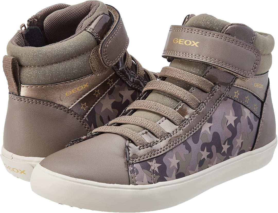 Geox Mädchen J Gisli Girl A Sneakers 27 EU Smoke Grey Platinum, 27 EU Smoke Grey Platinum