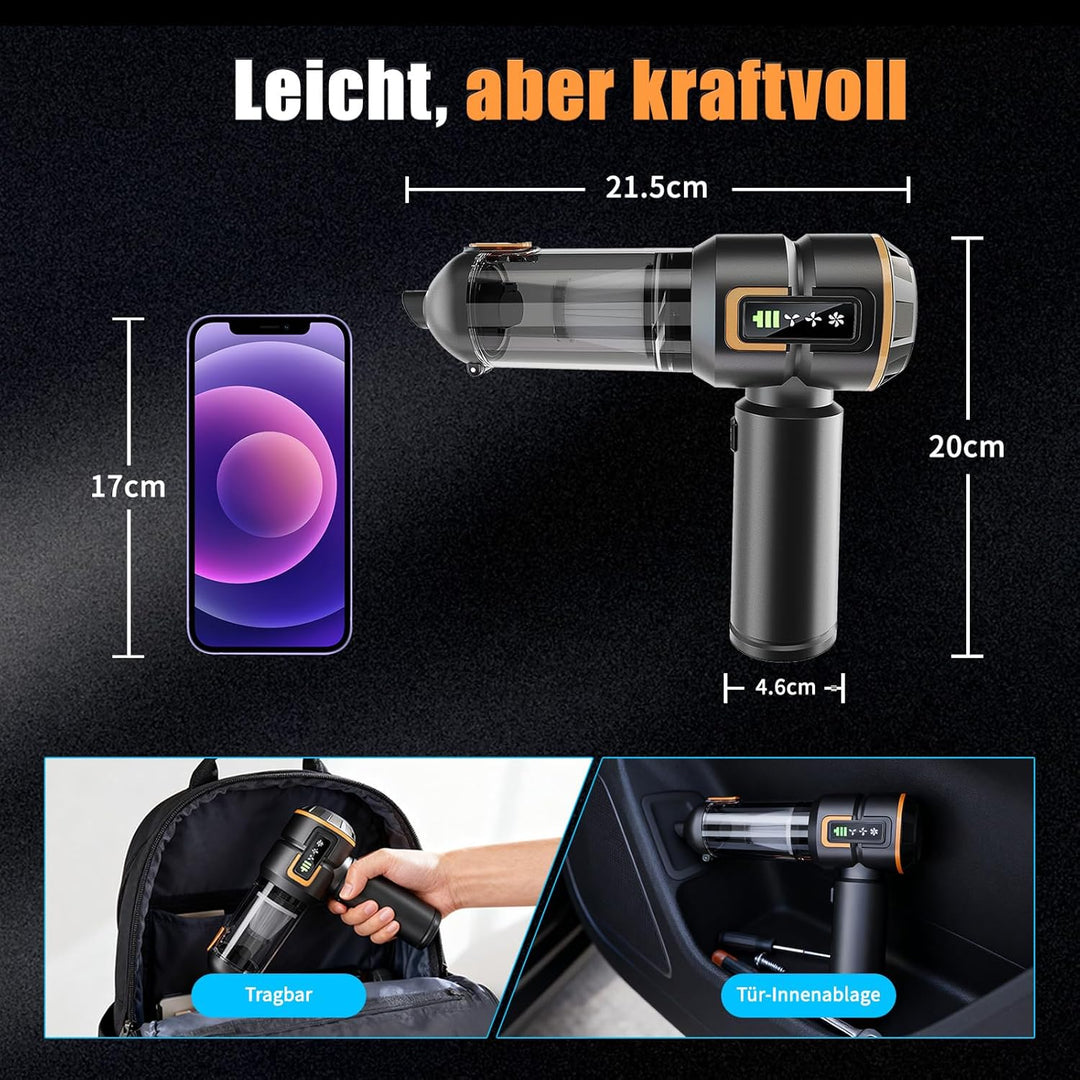 Handstaubsauger Akku Kabellos - 23000pa Auto Staubsauger Stark,Mini Staubsauger Für Auto,Pc,Haus,KüC