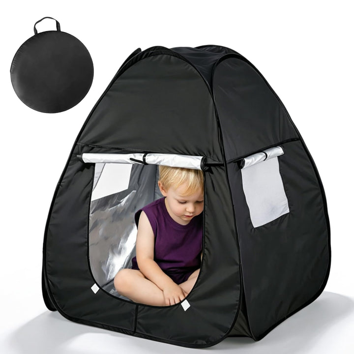Sensorisches Zelt, Pop-Up Höhle, 84x84x96 cm Blackout Pop Up Spielzelt Mit Reise Tragetasche, Tragba