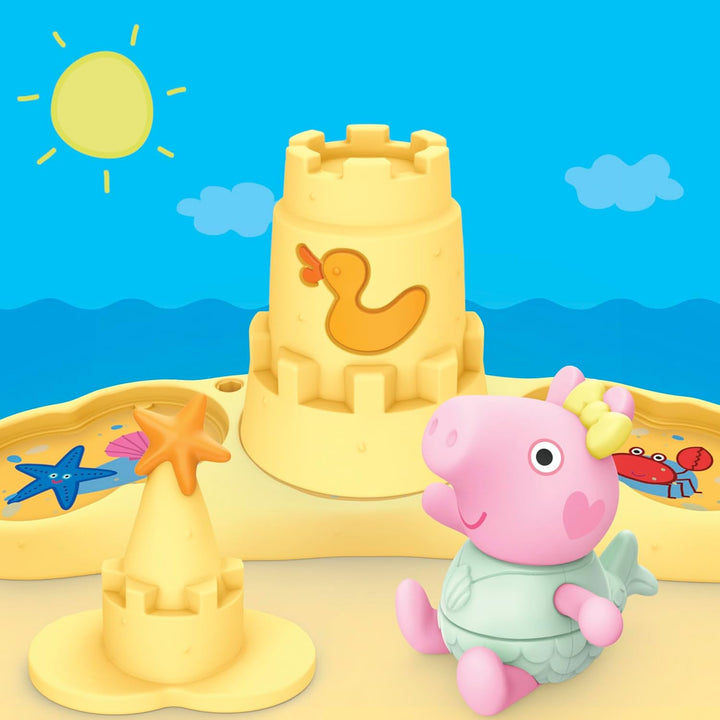 Peppa Pig Geschwister am Strand Spielset mit 3 Figuren und 5 Accessoires, inklusive Baby Evie, Vorsc
