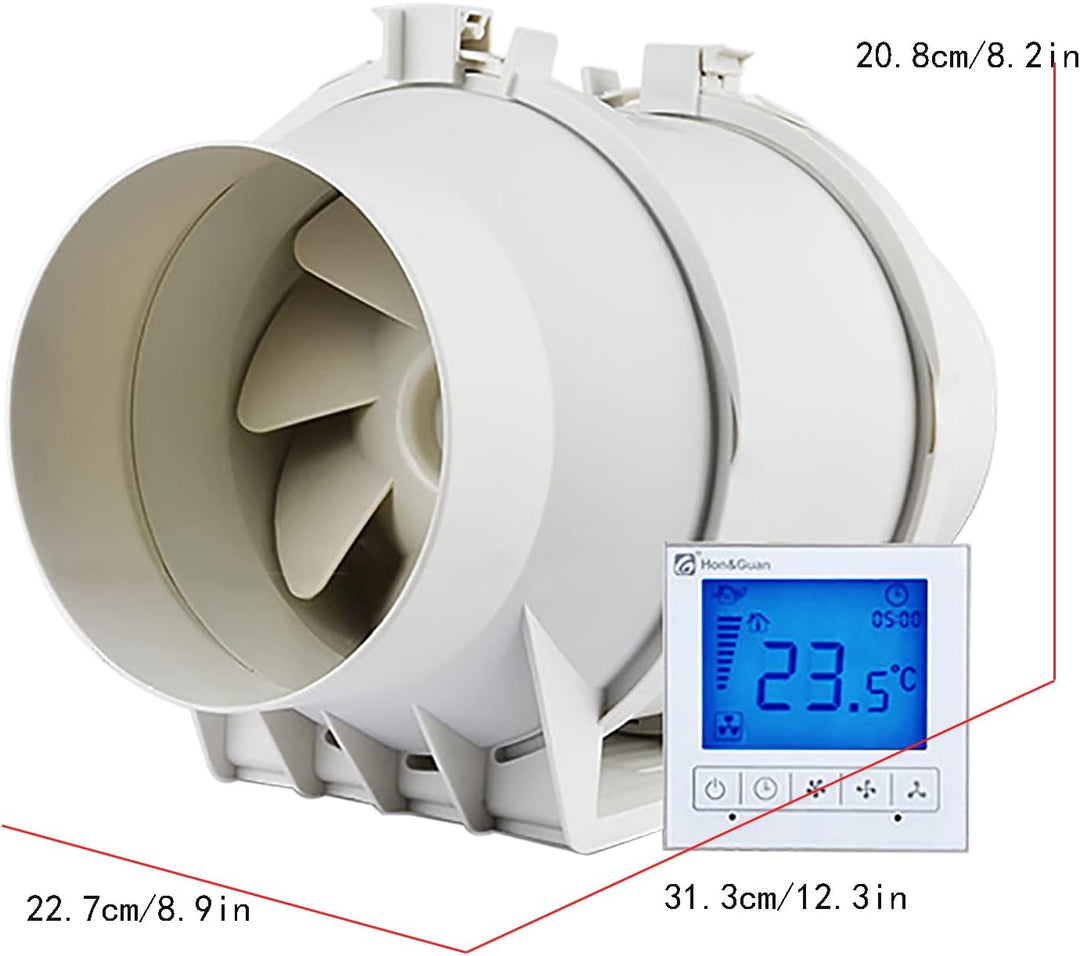 Abluftventilator 150mm 3-Stufen 530m³/h IP44 Badlüfter Weiss