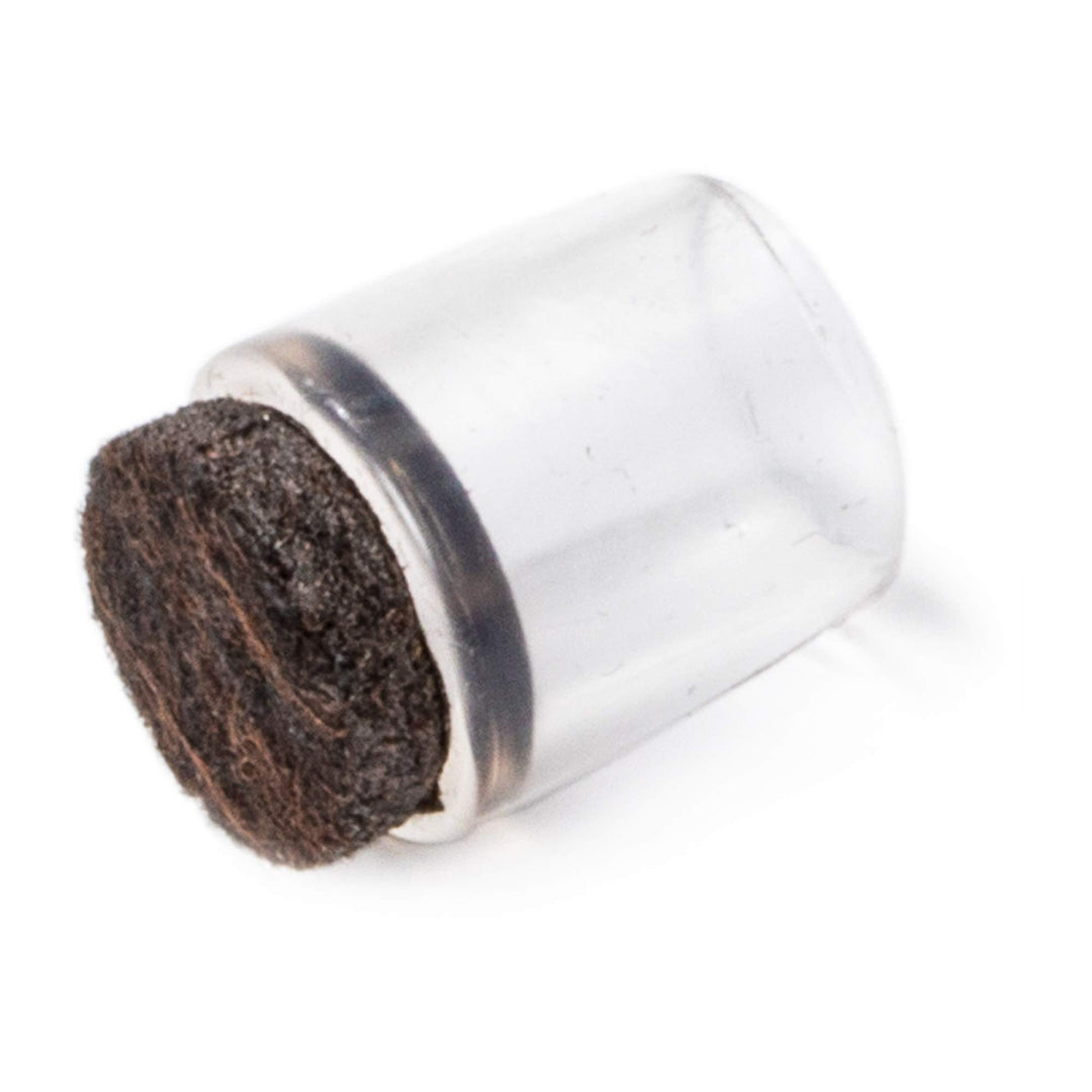 Adsamm® / 32 x Stuhlbeinkappen mit Filz / Transparent / Ø 11 - 12 mm / rund / Filz-Möbelgleiter für