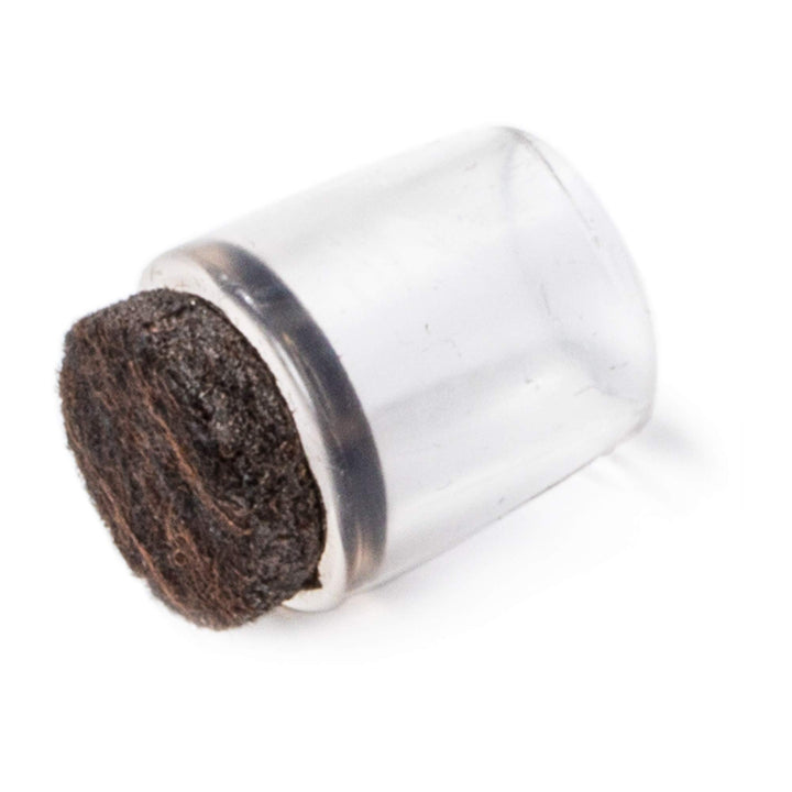 Adsamm® / 32 x Stuhlbeinkappen mit Filz / Transparent / Ø 11 - 12 mm / rund / Filz-Möbelgleiter für