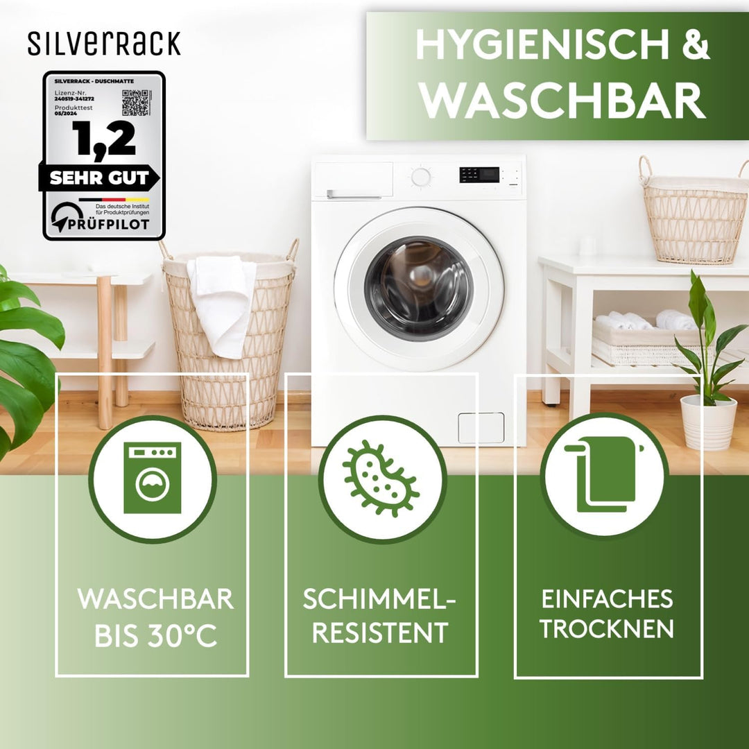 Duschmatte rutschfest 53x53 cm (Babyblau) - Antirutschmatte Dusche BPA frei für Kinder - Badematte r