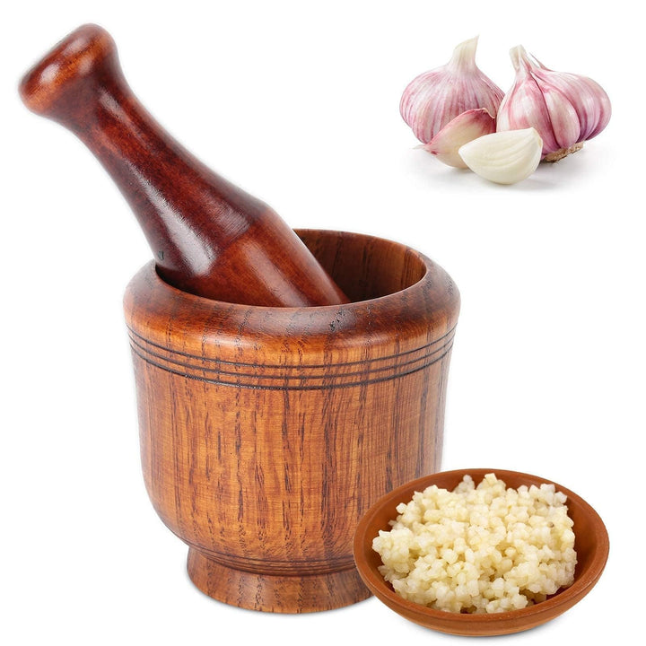 Holzmörser-Set, Kleiner Küchenmörser Und Stössel Gewürze Und Kräuter Mahlen Beständiger Mörser Aus B