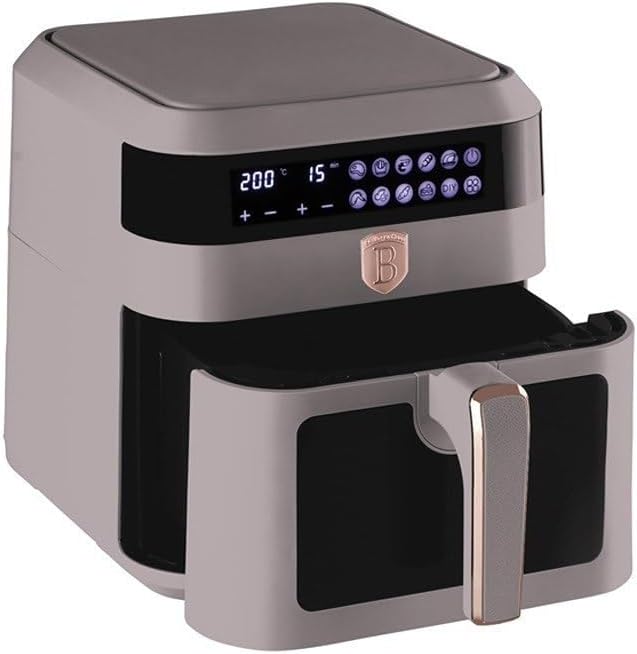 Berlinger Haus Heissluftfritteuse | 6,3 l Taupe Collection | Digitales LED-Touchscreen-Display | Ein