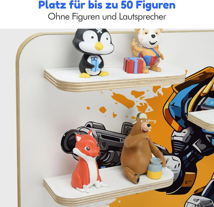stadtecken Holzregal passend für Toniebox 2 I Geeignet für ca. 50 Tonies I Perfekte Aufbewahrung im