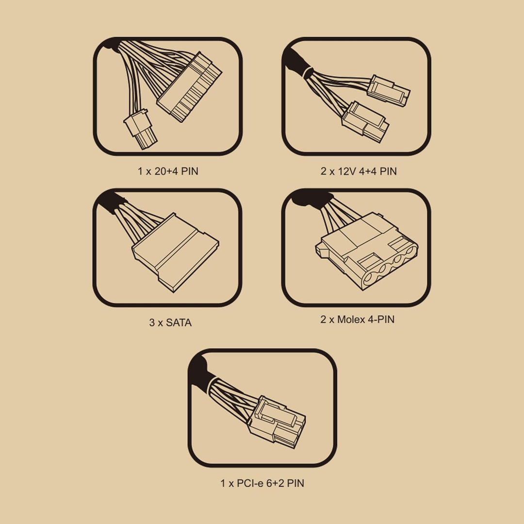 Tacens Anima APIII750, Netzteil PC ATX 750W, SMD Technologie 85% Bronze 12V, Ultraleiser 12cm Lüfter