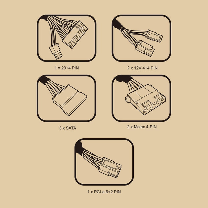 Tacens Anima APIII750, Netzteil PC ATX 750W, SMD Technologie 85% Bronze 12V, Ultraleiser 12cm Lüfter