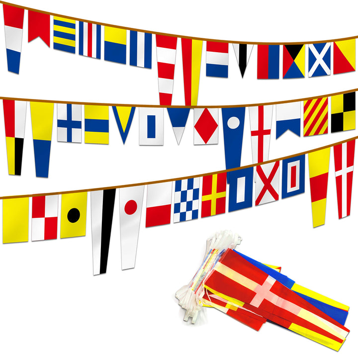 Anley International Maritime Signal Code String Flags Set van 40 vlaggen - 40 voet lange wimpels voo