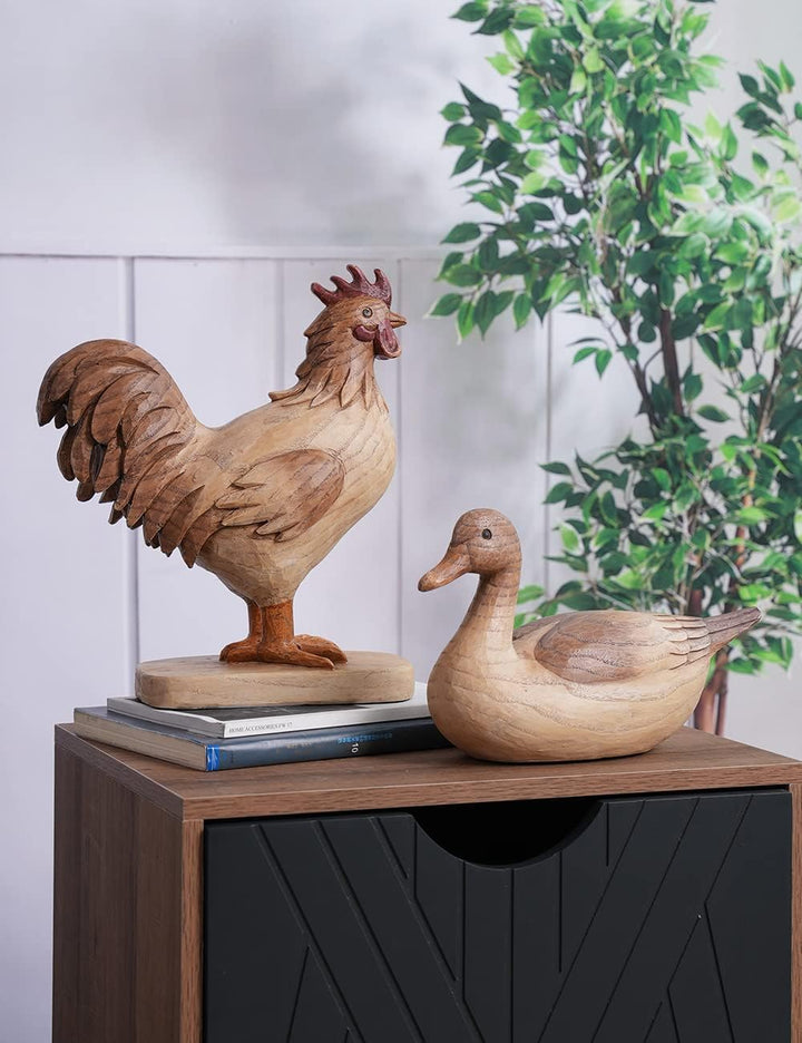 HAUCOZE Ente Skulptur Statue Modern Dekor Arts Wohnzimmer Kunst Polyresin Zuhause Geschenk 28cm, Ent
