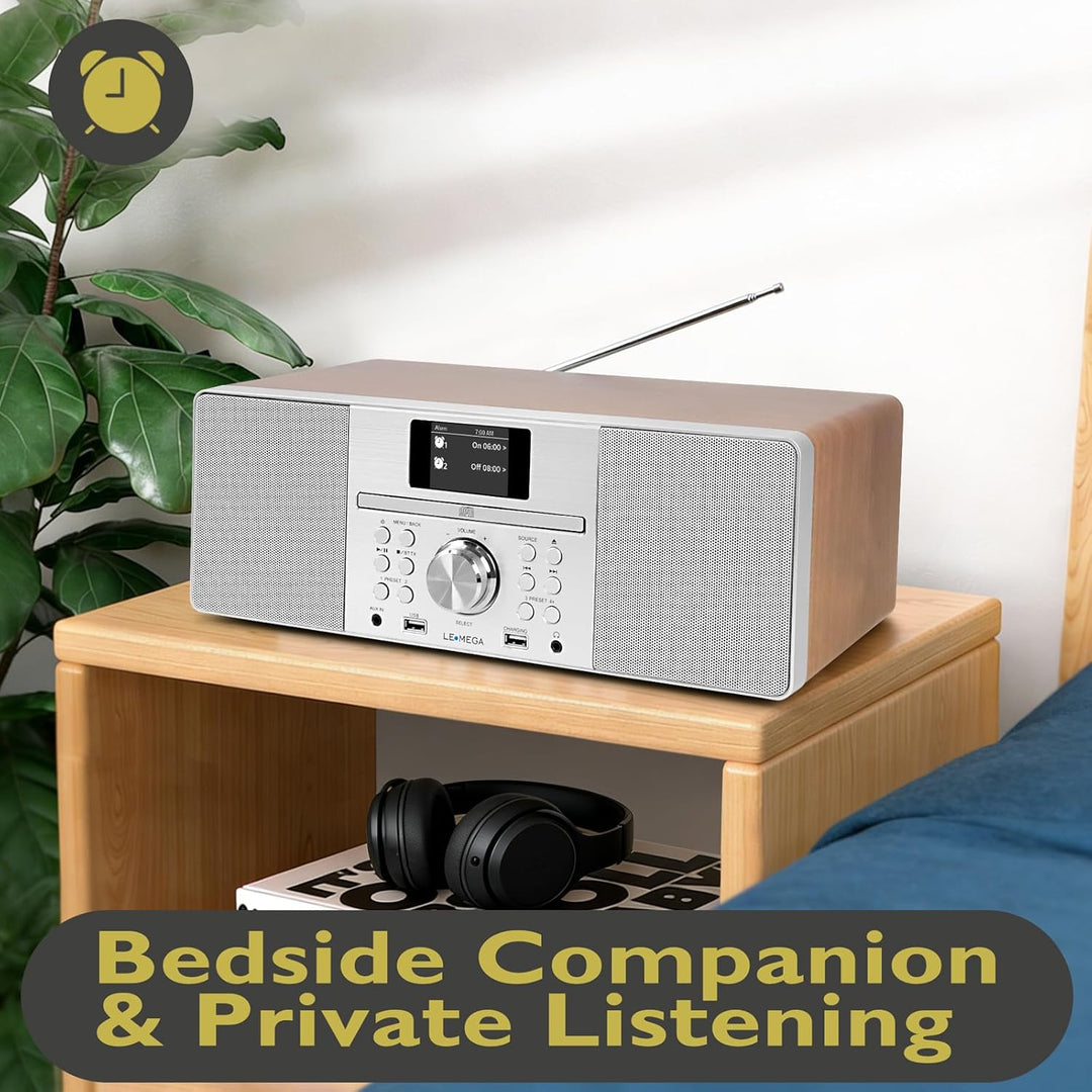 LEMEGA MSY1P All-In-One Musiksystem,CD-Player,DAB/DAB+ und FM Digitalradio,Bluetooth Lautsprecher,20