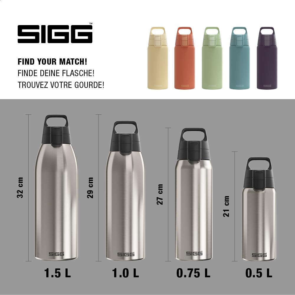 SIGG - Isolierte Trinkflasche - Thermosflasche Shield Therm One Brushed - kohlensäurehaltige Getränk