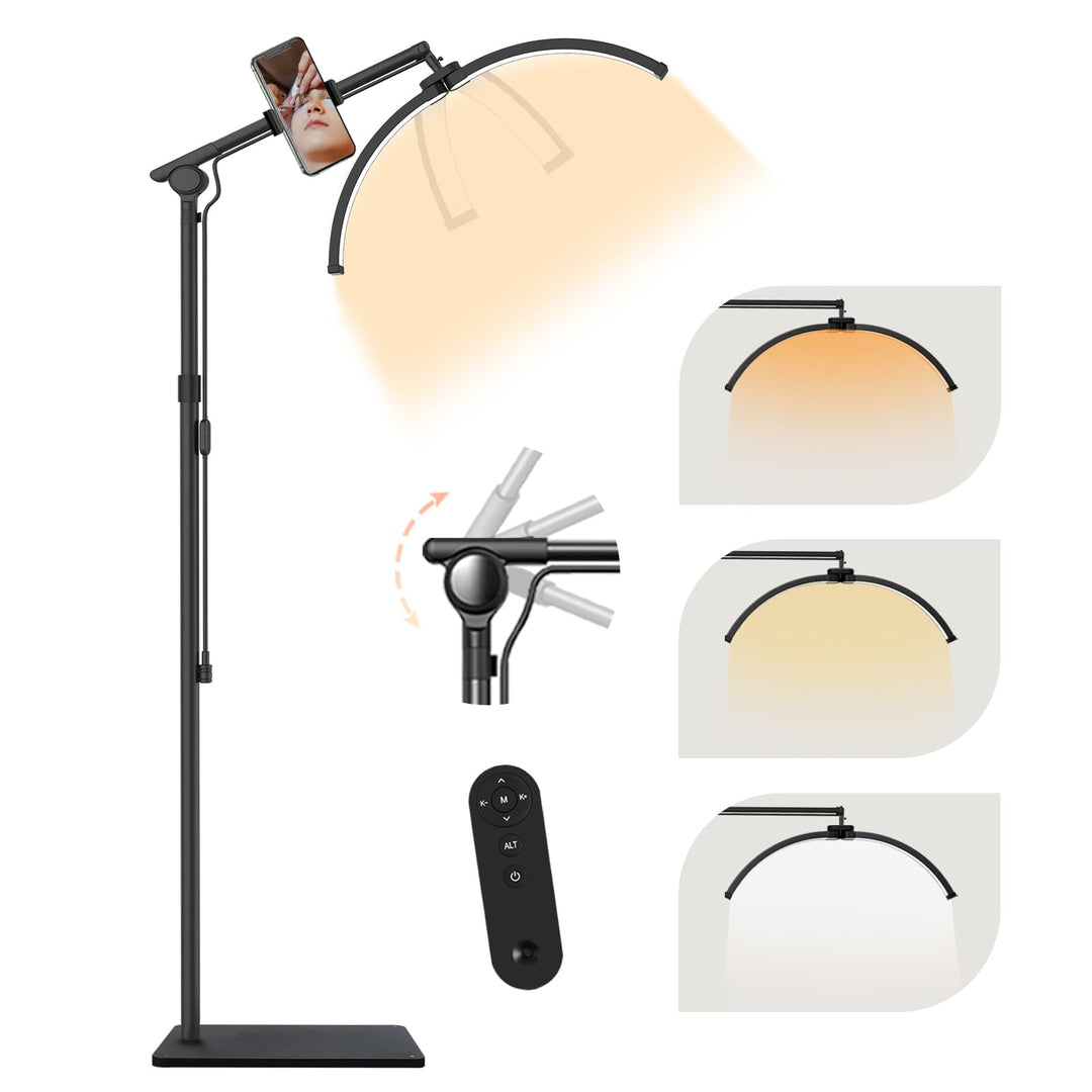 Halbmond Lampe Kosmetiklampe, 70CM Wimpern Lampe für Wimpernverlängerungen/Nägel mit Telefonhalter -