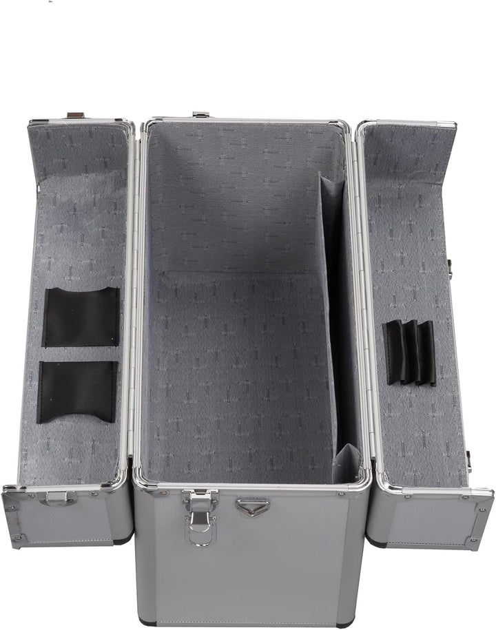 ALUTEC Pilotenkoffer (Aluminium Koffer, Innenmasse 435x340x1950 mm, ergonomischer Griff, mit Dokumen