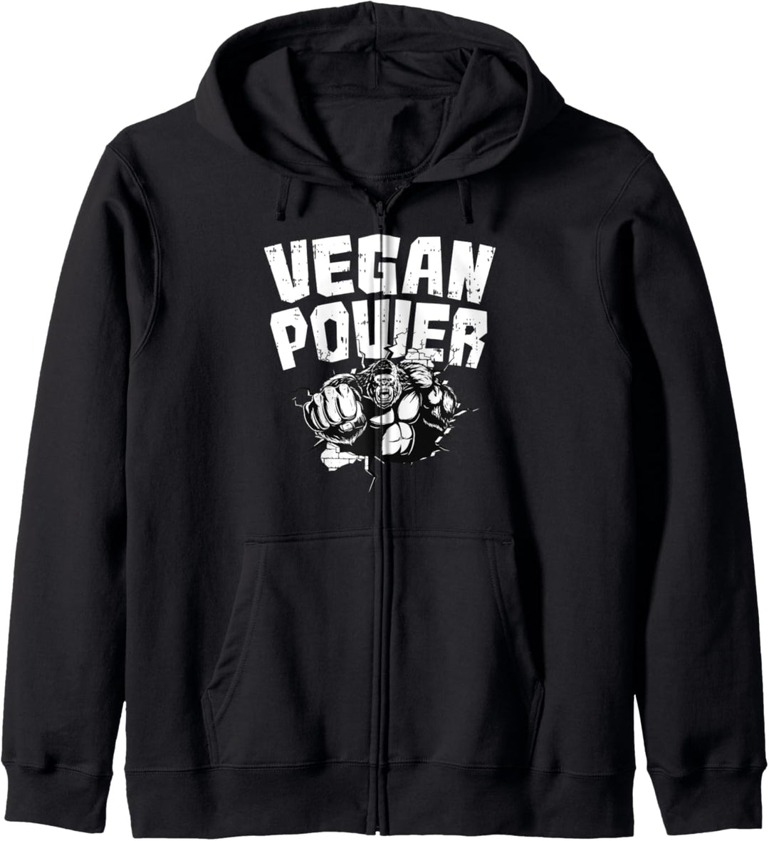 Veganer Weight Lifting Gym Fit Muscle Gorilla Vegan Power Kapuzenjacke