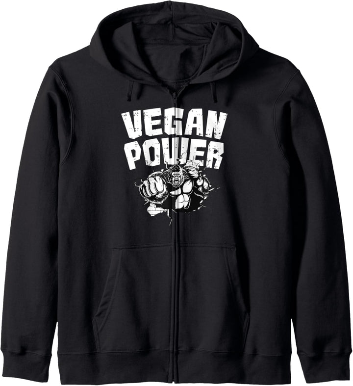 Veganer Weight Lifting Gym Fit Muscle Gorilla Vegan Power Kapuzenjacke