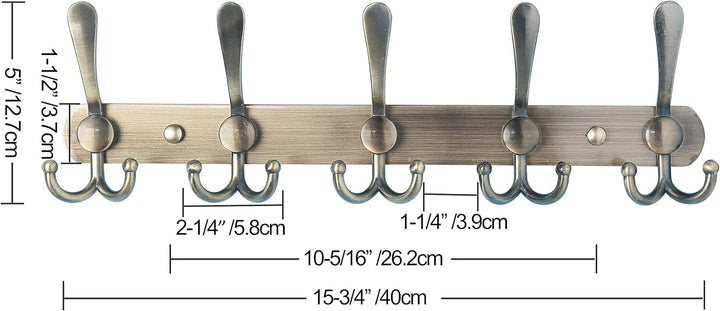 Dseap Garderobenleiste - Schwerlast Garderobenhaken Mit 5 Dreifachhaken, Edelstahl Wandgarderobe, Kl