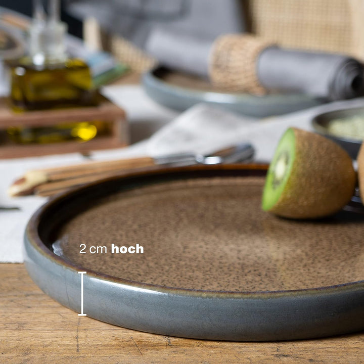 Moritz &amp; Moritz Steingut Teller Set Klein - 4 Stück 21 cm - Steingut Teller Set als Dessertteller, K
