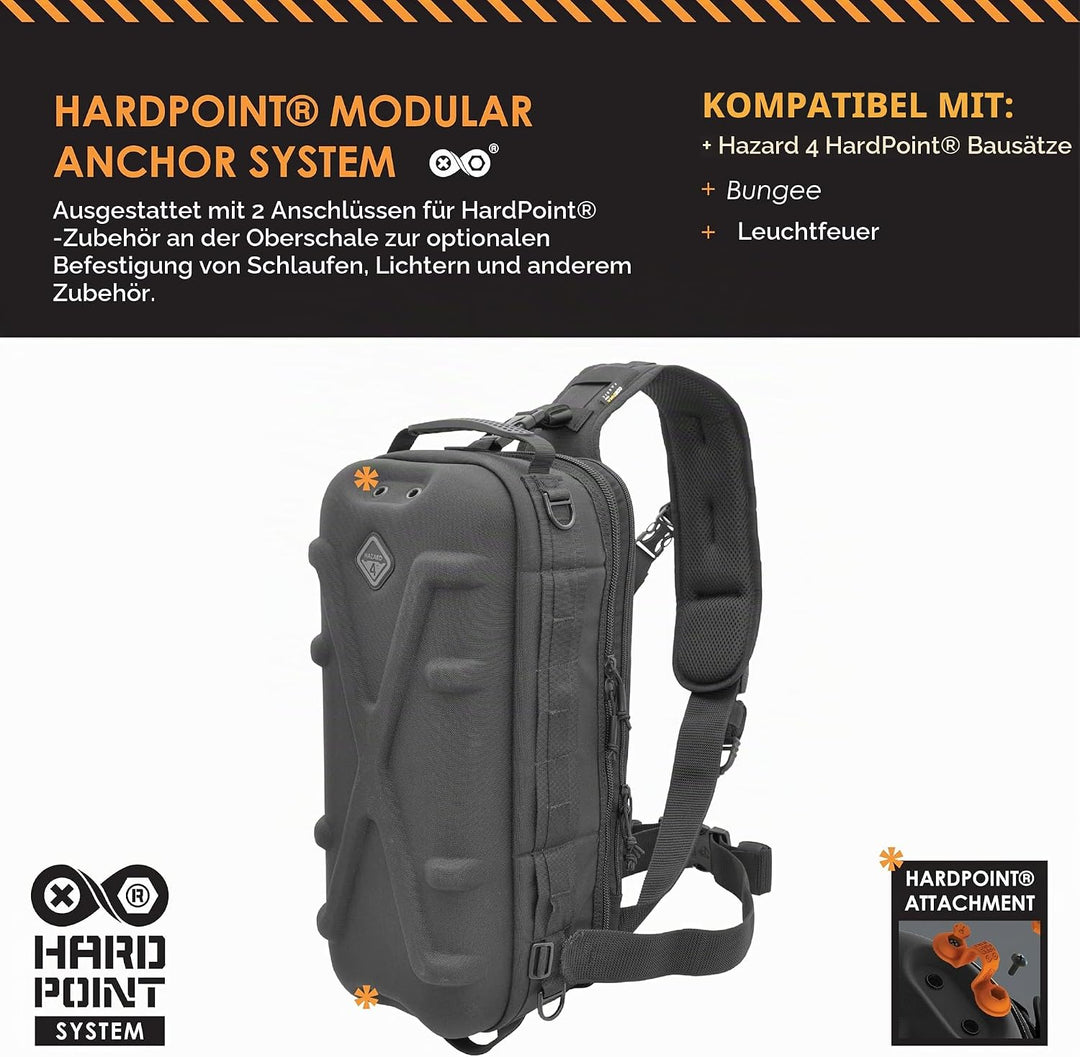 HAZARD 4 Plan-B Hard: Go-Bag Shell Sling-Pack Schwarz, Schwarz