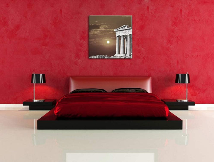 Pixxprint schöner Tempel der Athene als Leinwandbild Quadratisch/Grösse: 70x70 / Wandbild/Kunstdruck