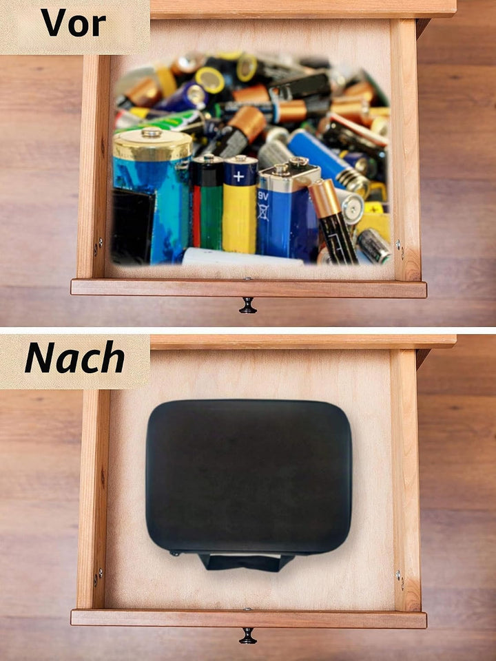 Batterie Aufbewahrungsbox, Tragetasche Batteriebox, Batteriegehäuse mit Netztasche Hält 40+ Batterie