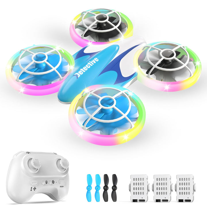 Mini Drohne für Kinder RC Drohne mit LED Geschenke für Jungen und Mädchen | 3 Akkus, 360°Flips Blau,