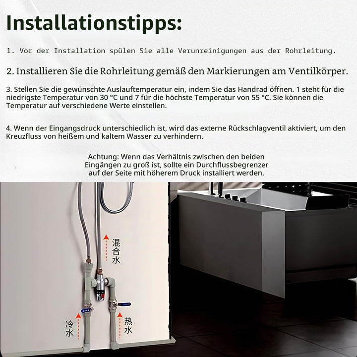 Tyenaza Messing, Kunststoff 3-Wege DN20 Aussengewinde Messing Thermostatisches Mischventil für Solar