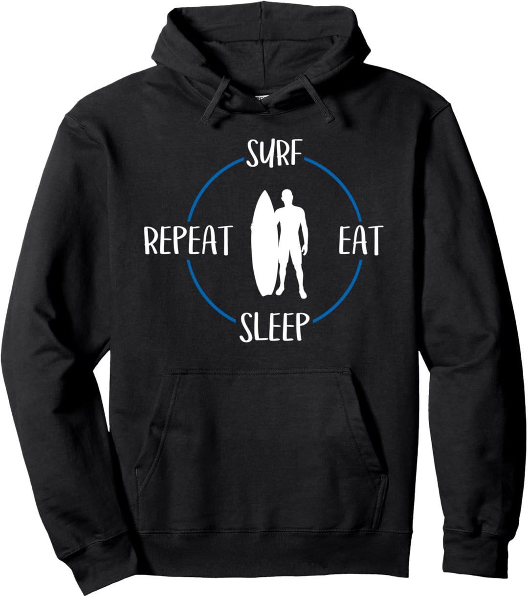 Surf Eat Sleep Repeat Geschenk Für Surfer & Wellenreiter Pullover Hoodie