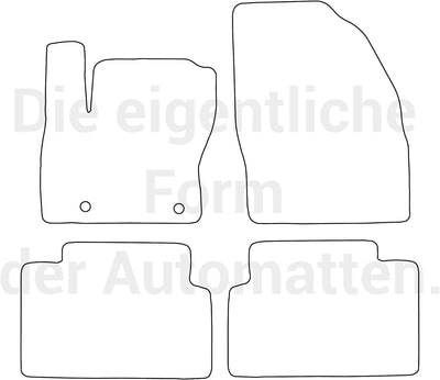 moto-MOLTICO Fussmatten Auto Velours Autoteppiche Schwarz Automatten Set 4-teilig passend für Ford K