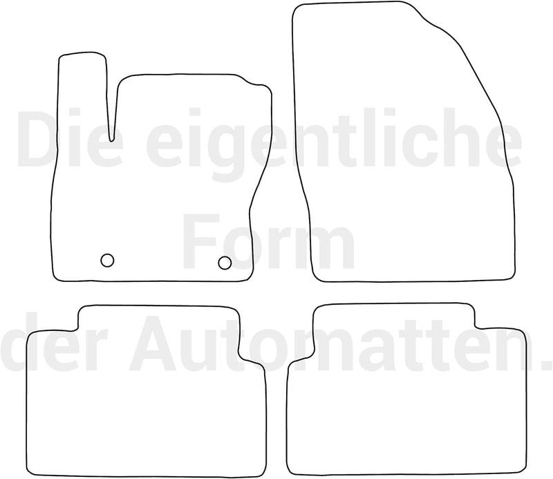 moto-MOLTICO Fussmatten Auto Velours Autoteppiche Schwarz Automatten Set 4-teilig passend für Ford K