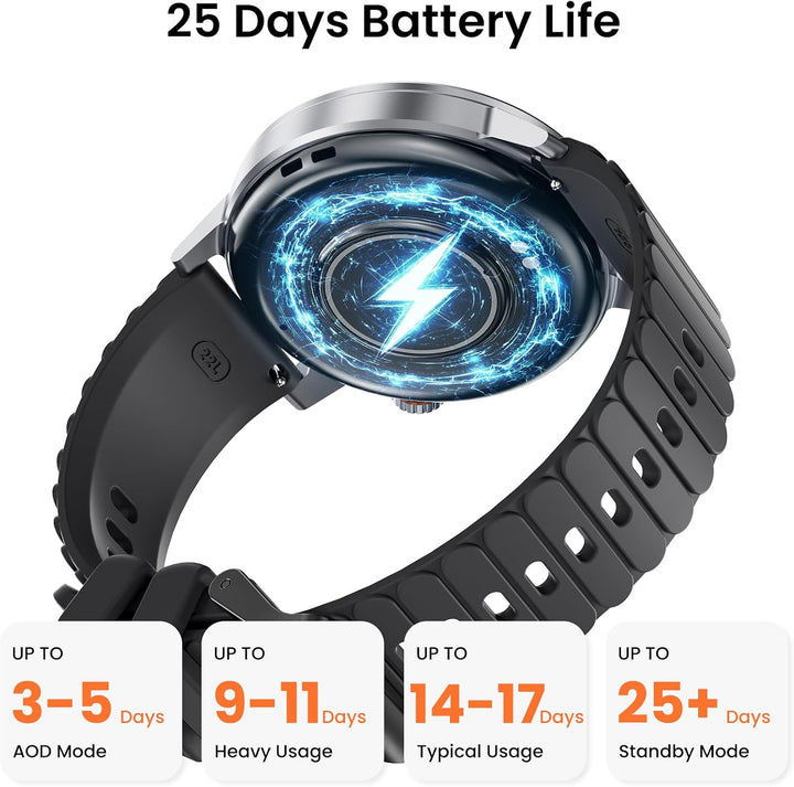 KOSPET ORB Smartwatch Herren, Ultra-Leicht, bis zu 25 Tage Akkulaufzeit, 1,43" AMOLED Fitnessuhr mit