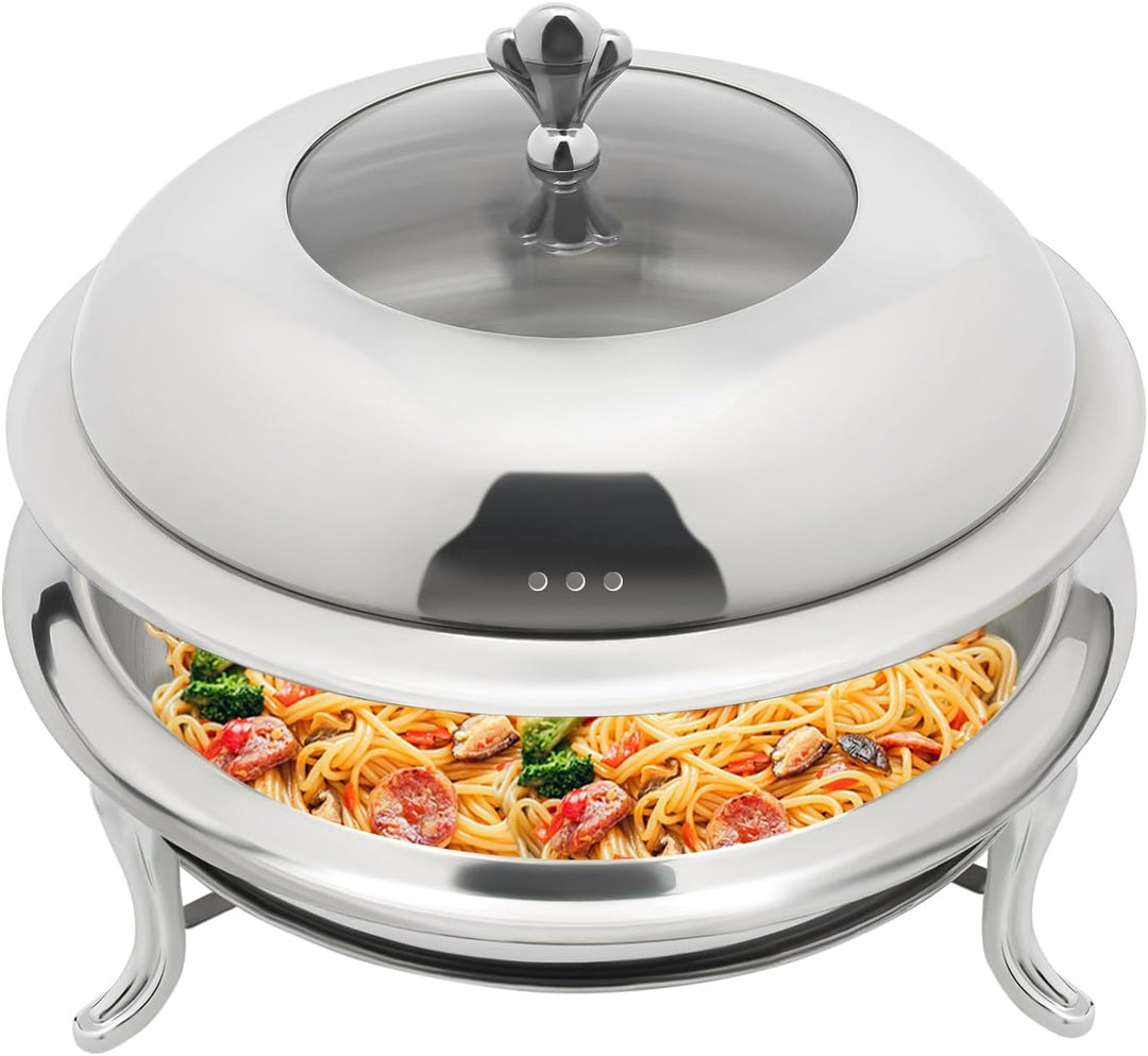 Rund Chafing Dish 28cm Edelstahl Esszimmer Herd Chafing Dish Food Warmer ohne Ohren für Buffet-Resta